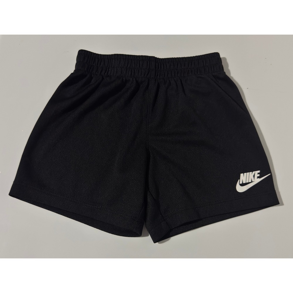 Nike Kids Black Mesh Athletic Shorts Size 24M Toddler Futura Logo Running Gym